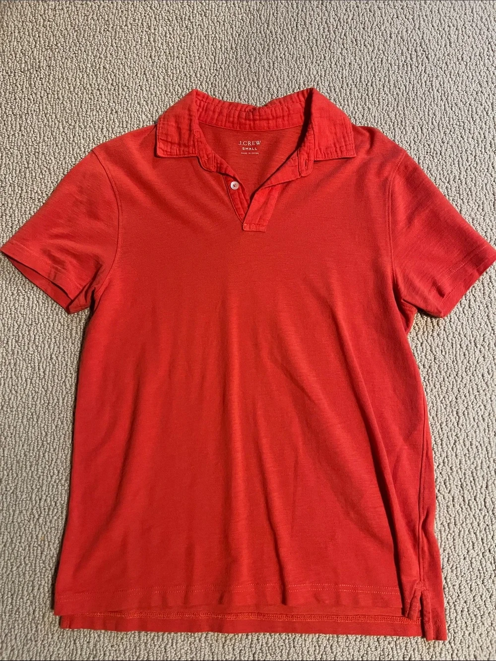Men’s J. Crew Vibrant Orange Lightweight  Short-Sleeve Polo